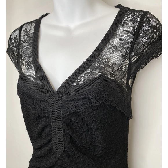 Free People Black Lace Envy Bodycon Mini Dress - Picture 3 of 16